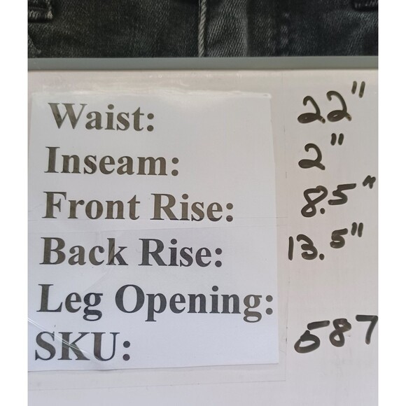 American Eagle Denim Shorts Sz 0 High Rise Shortie Distressed Thrashed Damaged - Picture 12 of 12